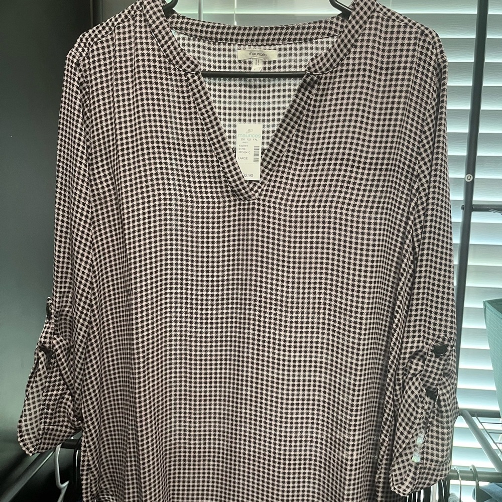 Maurice’s gingham print blouse. Size L